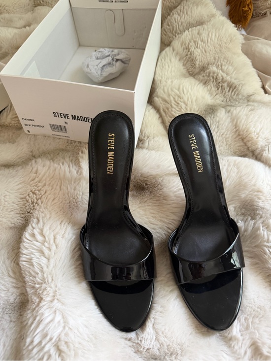 Steve Madden Shoes - Steve Madden Black Patent Slide Mules